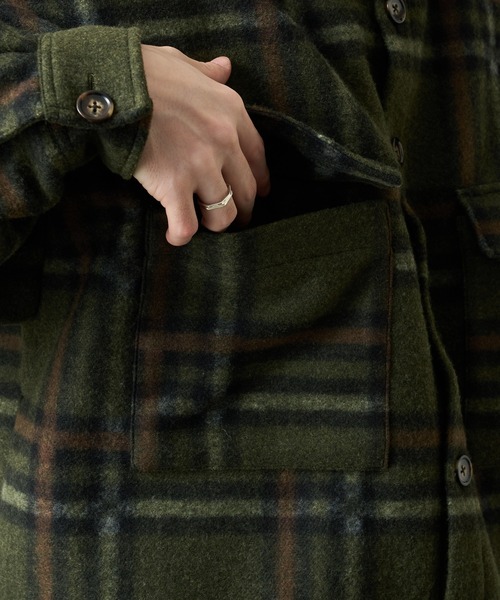 COLONY 2139（コロニートゥーワンスリーナイン）の「テックウールチェック柄CPOジャケット（カバーオール・メンズ・ブラック/ブラウン/グリーン・MEDIUM/LARGE/X-LARGE）」の7枚目の写真