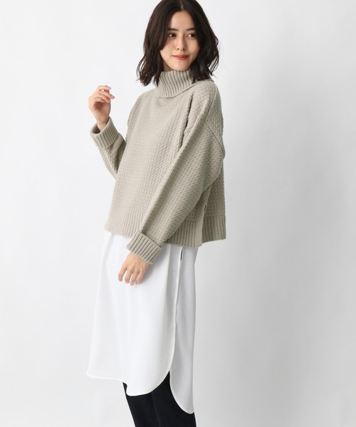 Lepsim レプシィム の ショート丈ニット ロングインナーのセットアイテム 5ゲージショートニットセットワンピース 2354 ワンピース Wear