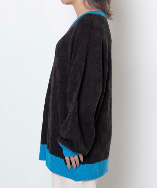 DuKKah（デュカ）の「Dukkah/【低身長向け】ブロックチェックバイカラーニット（ニット/セーター・レディース・ブラック/アイボリー・X-SMALL）」の20枚目の写真