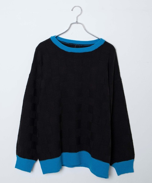 DuKKah（デュカ）の「Dukkah/【低身長向け】ブロックチェックバイカラーニット（ニット/セーター・レディース・ブラック/アイボリー・X-SMALL）」の11枚目の写真