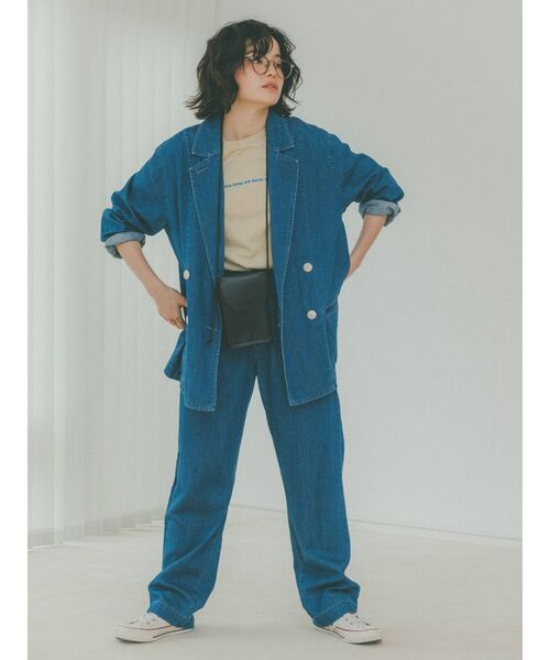 Ungrid(アングリッド)の「ハイウエストデニムルーズパンツ(その他パンツ・レディース・ブルー・SMALL/MEDIUM)」の10枚目の写真