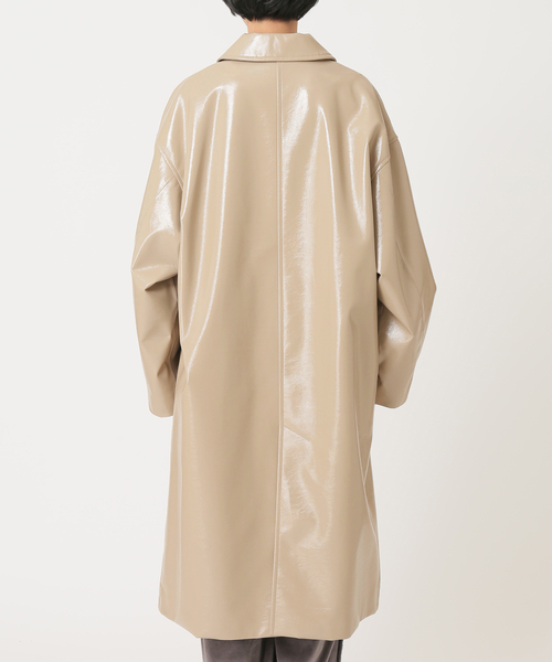 CITYSHOP(シティーショップ)の「FAUX LEATHER コート(ステンカラーコート・レディース・ベージュ/サックスブルー・38/36)」の15枚目の写真
