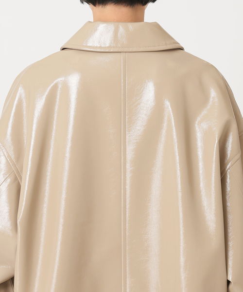 CITYSHOP(シティーショップ)の「FAUX LEATHER コート(ステンカラーコート・レディース・ベージュ/サックスブルー・38/36)」の16枚目の写真