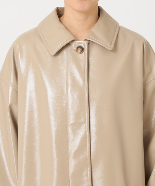 CITYSHOP(シティーショップ)の「FAUX LEATHER コート(ステンカラーコート・レディース・ベージュ/サックスブルー・38/36)」の17枚目の写真
