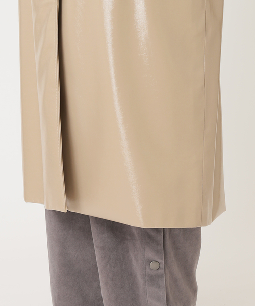 CITYSHOP(シティーショップ)の「FAUX LEATHER コート(ステンカラーコート・レディース・ベージュ/サックスブルー・38/36)」の20枚目の写真