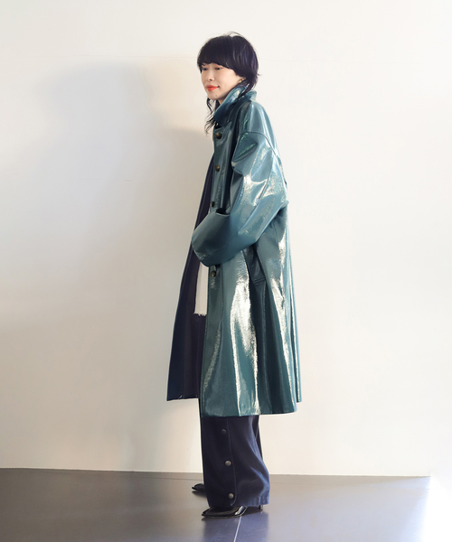 セール】FAUX LEATHER コート（ステンカラーコート）｜CITYSHOP