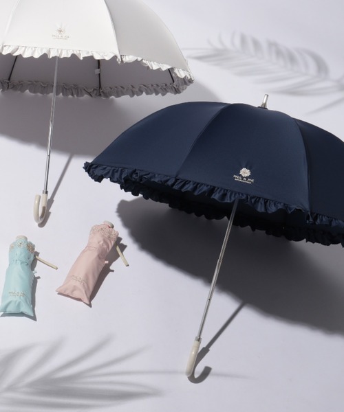 一級遮光 晴雨兼用日傘 ”クリザンテーム×スカラフリル”（長傘