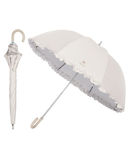 PAUL&JOE（ポールアンドジョー）の「【新色追加】一級遮光 晴雨兼用日傘 ”クリザンテーム×スカラフリル”（長傘・レディース・ネイビー/オフホワイト/オレンジ系その他2/ベージュ・FREE）」の15枚目の写真