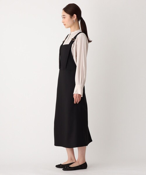 OPAQUE.CLIP（オペークドットクリップ）の「◆ツイルジャンパースカート【WEB限定サイズ】（スカート・レディース・ブラック/オフホワイト・42/38/40）」の4枚目の写真