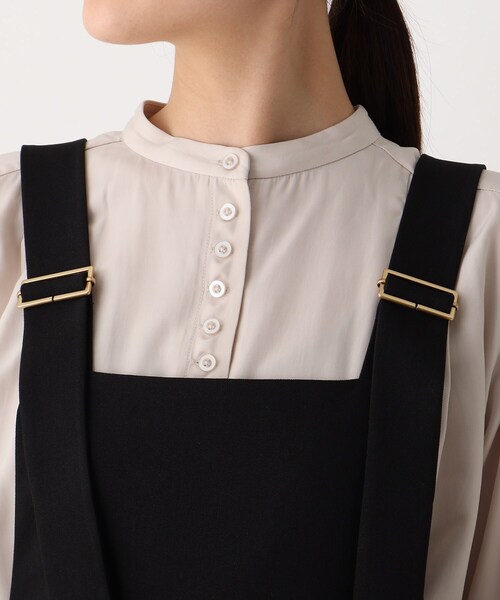 OPAQUE.CLIP（オペークドットクリップ）の「◆ツイルジャンパースカート【WEB限定サイズ】（スカート・レディース・ブラック/オフホワイト・42/38/40）」の6枚目の写真