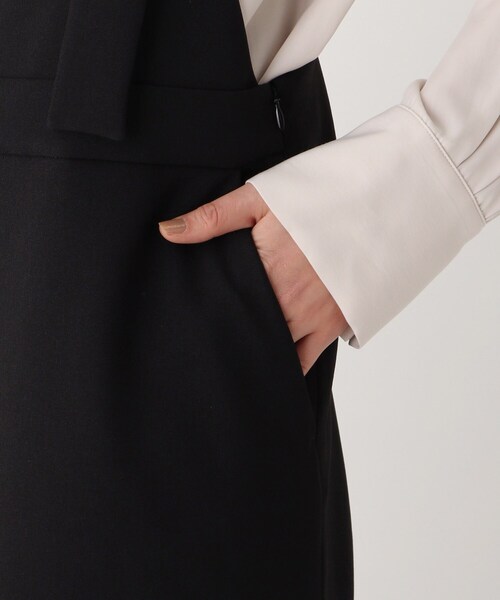 OPAQUE.CLIP（オペークドットクリップ）の「◆ツイルジャンパースカート【WEB限定サイズ】（スカート・レディース・ブラック/オフホワイト・42/38/40）」の7枚目の写真