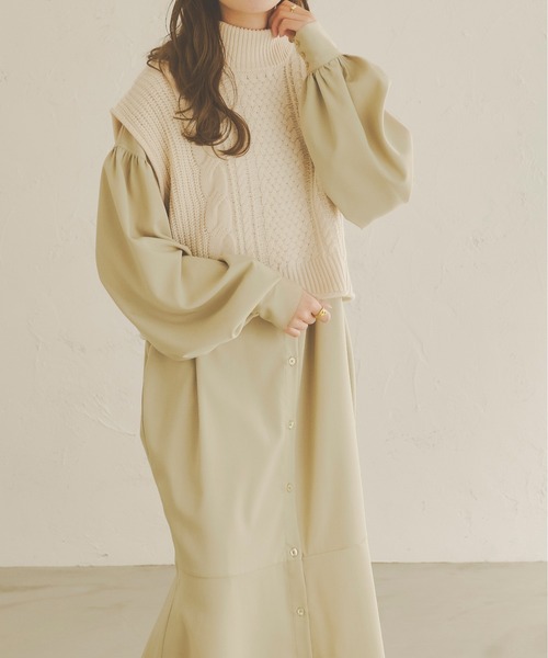 Ambre Neige(アンブルネージュ)の「2WAYケーブルニットベスト/【WEB/EC限定商品】(ベスト・レディース・アイボリー/モカ・FREE)」の21枚目の写真
