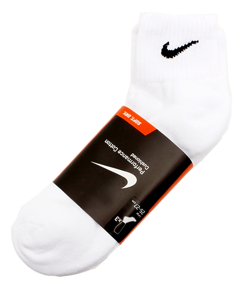 NIKE(ナイキ)の「NIKE / 3パック クォーターSOX(ソックス/靴下・メンズ・ホワイト・ONE SIZE)」の1枚目の写真