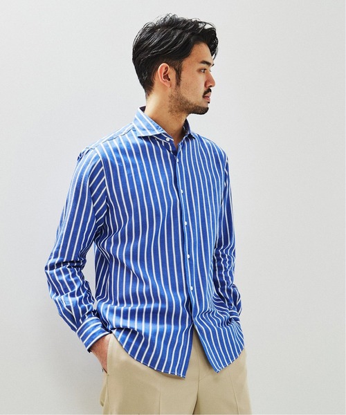 EDIFICE SELECT(エディフィスセレクト)の「マルチストライプ カッタウェイ シャツ(シャツ/ブラウス・メンズ・ベージュ/ブルー系その他/ブルー・SMALL/MEDIUM/LARGE/X-LARGE)」の7枚目の写真