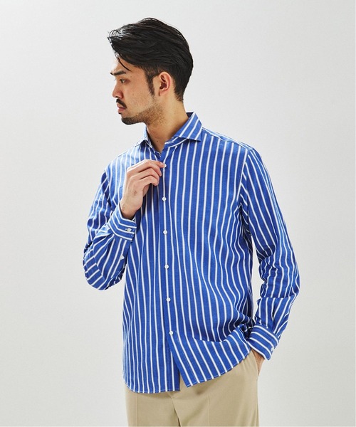 EDIFICE SELECT(エディフィスセレクト)の「マルチストライプ カッタウェイ シャツ(シャツ/ブラウス・メンズ・ベージュ/ブルー系その他/ブルー・SMALL/MEDIUM/LARGE/X-LARGE)」の8枚目の写真