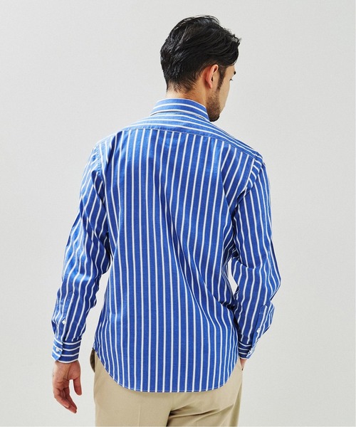EDIFICE SELECT(エディフィスセレクト)の「マルチストライプ カッタウェイ シャツ(シャツ/ブラウス・メンズ・ベージュ/ブルー系その他/ブルー・SMALL/MEDIUM/LARGE/X-LARGE)」の10枚目の写真