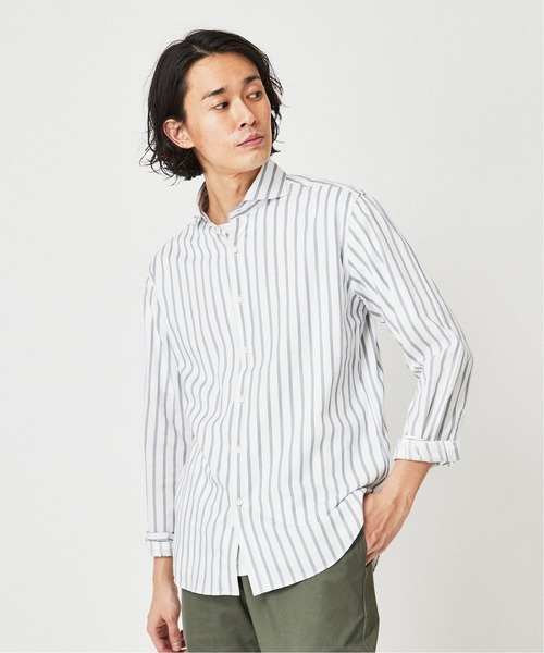 EDIFICE SELECT(エディフィスセレクト)の「マルチストライプ カッタウェイ シャツ(シャツ/ブラウス・メンズ・ベージュ/ブルー系その他/ブルー・SMALL/MEDIUM/LARGE/X-LARGE)」の17枚目の写真