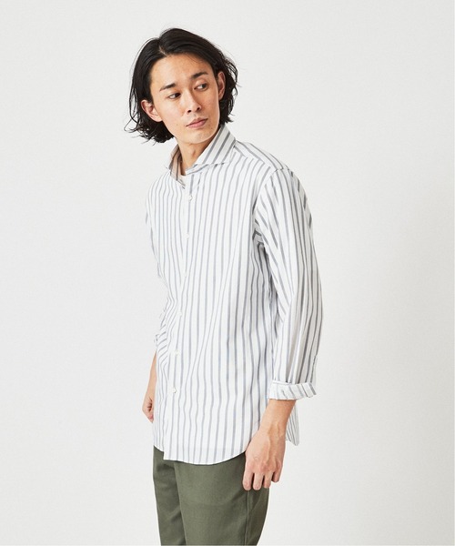 EDIFICE SELECT(エディフィスセレクト)の「マルチストライプ カッタウェイ シャツ(シャツ/ブラウス・メンズ・ベージュ/ブルー系その他/ブルー・SMALL/MEDIUM/LARGE/X-LARGE)」の19枚目の写真