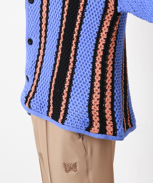 FILL THE BILL（フィルザビル）の「【FILL THE BILL/フィルザビル× TRISECT 2】別注 ストライプ カーディガン（カーディガン/ボレロ・メンズ・ホワイト/コバルトブルー・1/2）」の12枚目の写真