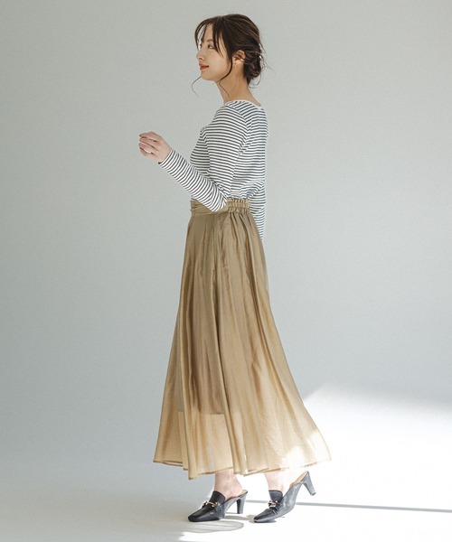 Andemiu（アンデミュウ）の「テレコボーダーＶネックＬＳ272902（Tシャツ/カットソー・レディース・ホワイト/ブラック/ブラウン・FREE）」の14枚目の写真