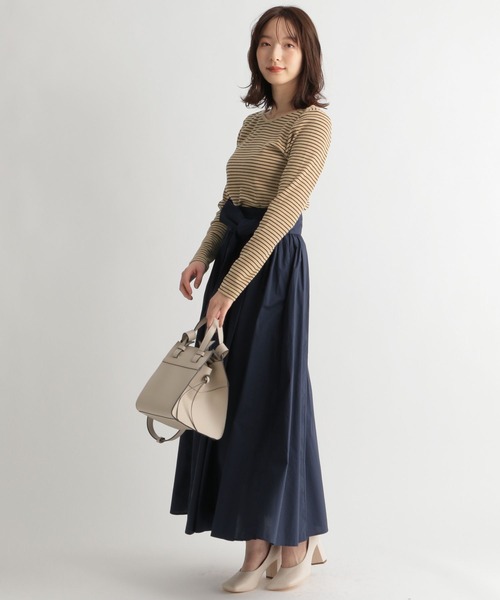 Andemiu（アンデミュウ）の「テレコボーダーＶネックＬＳ272902（Tシャツ/カットソー・レディース・ホワイト/ブラック/ブラウン・FREE）」の19枚目の写真