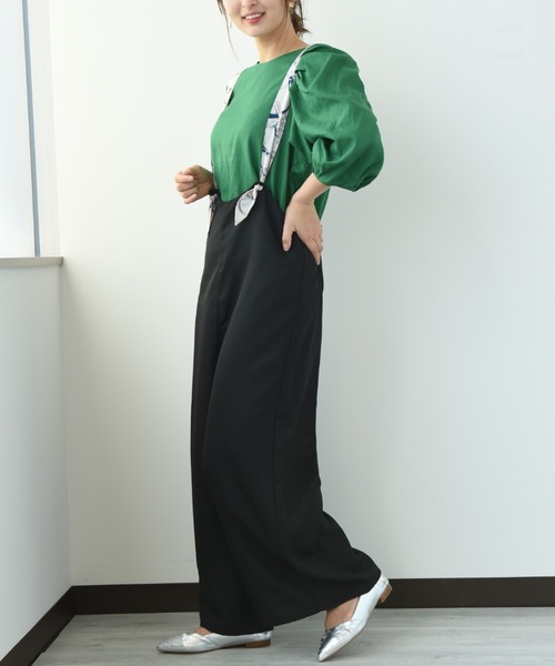 INTERPLANET（インタープラネット）の「【ＷＥＢ限定】チェーンプリントサロペット（サロペット/オーバーオール・レディース・ブラック/ベージュ/カーキ・FREE）」の14枚目の写真