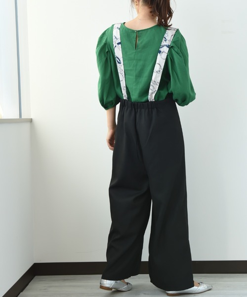 INTERPLANET（インタープラネット）の「【ＷＥＢ限定】チェーンプリントサロペット（サロペット/オーバーオール・レディース・ブラック/ベージュ/カーキ・FREE）」の12枚目の写真