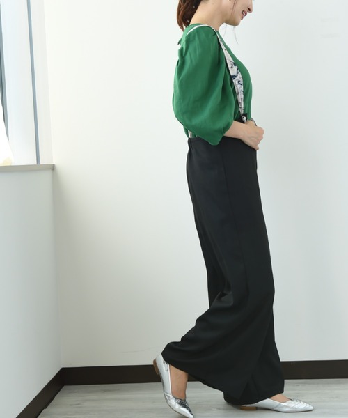 INTERPLANET（インタープラネット）の「【ＷＥＢ限定】チェーンプリントサロペット（サロペット/オーバーオール・レディース・ブラック/ベージュ/カーキ・FREE）」の10枚目の写真