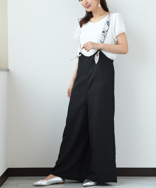 INTERPLANET（インタープラネット）の「【ＷＥＢ限定】チェーンプリントサロペット（サロペット/オーバーオール・レディース・ブラック/ベージュ/カーキ・FREE）」の19枚目の写真