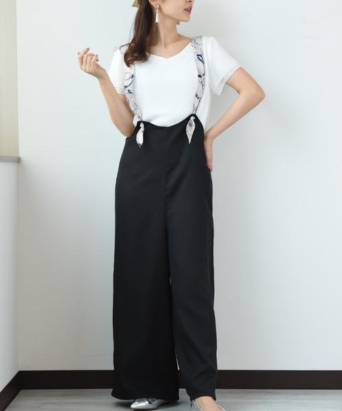 INTERPLANET（インタープラネット）の「【ＷＥＢ限定】チェーンプリントサロペット（サロペット/オーバーオール・レディース・ブラック/ベージュ/カーキ・FREE）」の20枚目の写真