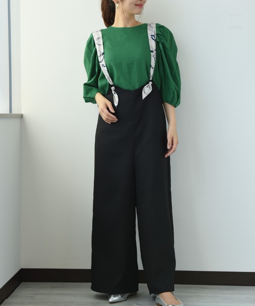 INTERPLANET（インタープラネット）の「【ＷＥＢ限定】チェーンプリントサロペット（サロペット/オーバーオール・レディース・ブラック/ベージュ/カーキ・FREE）」の15枚目の写真