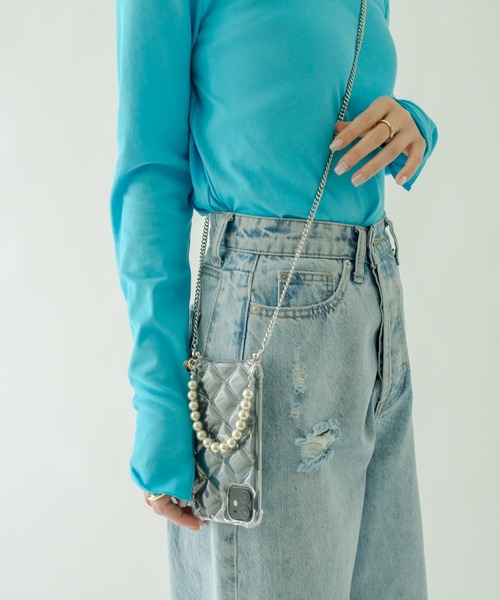 mystic（ミスティック）の「Lara キルティングスマホショルダー (iphone12/12pro対応)（スマホケース/カバー・レディース・シルバー/クリア/ゴールド・ONE SIZE）」の6枚目の写真