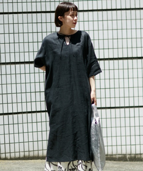 先行予約 先行予約 4月下旬 5月上旬入荷予定 Rose 麻さっくりワンピース ワンピース Bud ローズバッド のワンピース ワンピース Bud ローズバッド のファッション 買っ て みたの