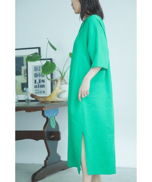 ROSE BUD（ローズバッド）の「麻さっくりワンピース（ワンピース