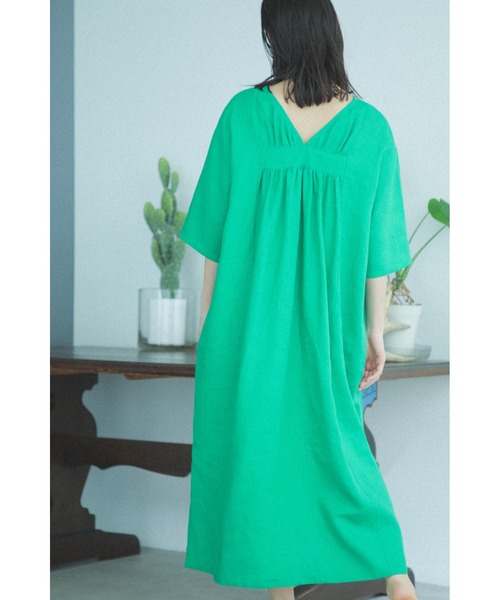 ROSE BUD（ローズバッド）の「麻さっくりワンピース（ワンピース