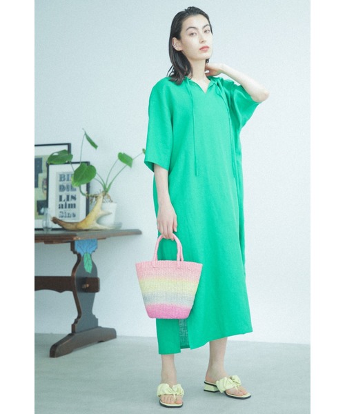 ROSE BUD 花柄前あきワンピース　ブルーグリーン 楽天市場】HLAADAforROSEBUD/BLOCK PRINT SMOCK OP ROSE BUD