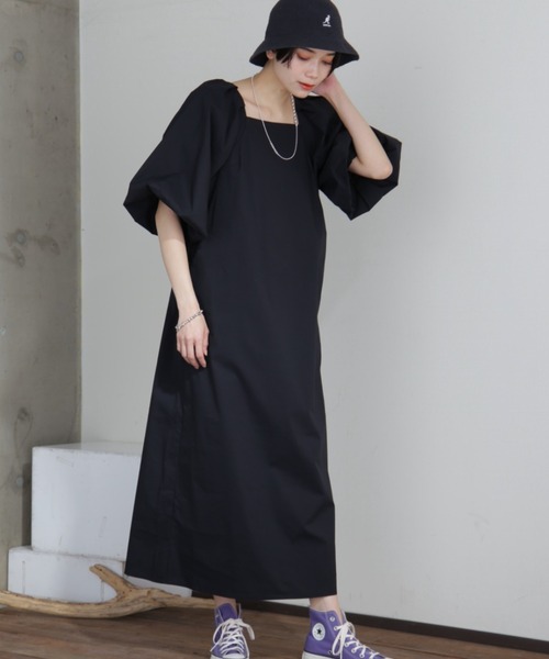 ROSE BUD（ローズバッド）の「袖ボリュームワンピース（ワンピース・レディース・ブラック/ベージュ・FREE）」の2枚目の写真