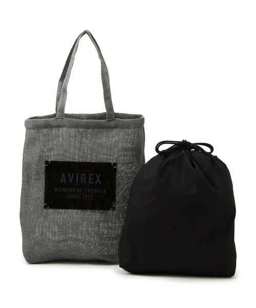 AVIREX（アヴィレックス）の「【直営店限定】MESH VERTICAL BAG/ メッシュバーチカルバッグ（トートバッグ・レディース・チャコール/ナチュラル/イエロー・FREE）」の17枚目の写真