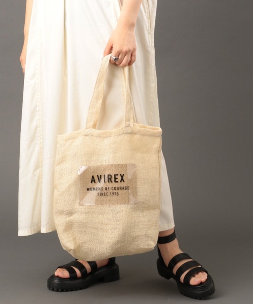 AVIREX（アヴィレックス）の「【直営店限定】MESH VERTICAL BAG/ メッシュバーチカルバッグ（トートバッグ・レディース・チャコール/ナチュラル/イエロー・FREE）」の8枚目の写真