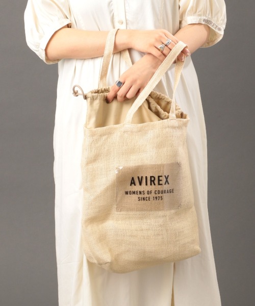 AVIREX（アヴィレックス）の「【直営店限定】MESH VERTICAL BAG/ メッシュバーチカルバッグ（トートバッグ・レディース・チャコール/ナチュラル/イエロー・FREE）」の9枚目の写真