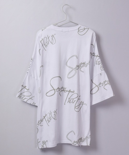 RE730（アールイーセブンサーティー）の「RE730 総柄英字ドルマンスリーブ半袖ワイドTシャツ（Tシャツ/カットソー・メンズ・ベージュ/ホワイト/ブラック/ピンク・M/L）」の20枚目の写真