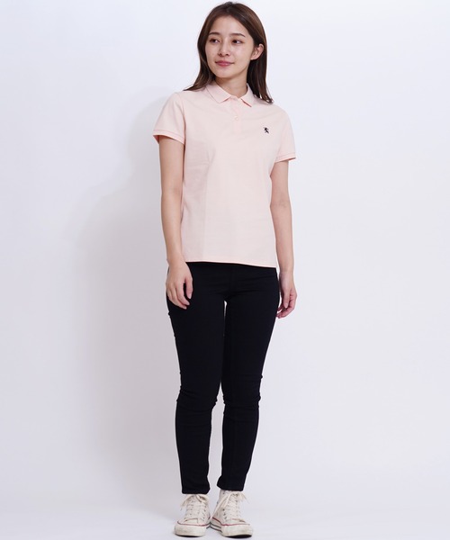 GIORDANO（ジョルダーノ）の「[GIORDANO] スモールライオン刺繍半袖ポロシャツ（ポロシャツ・レディース・ブラック/グリーン/ホワイト/ピンク・LARGE/X-LARGE/SMALL/MEDIUM）」の13枚目の写真