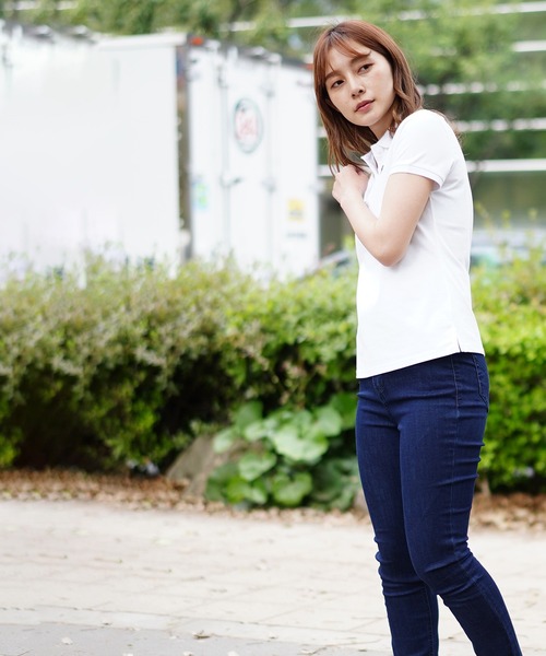 GIORDANO（ジョルダーノ）の「[GIORDANO] スモールライオン刺繍半袖ポロシャツ（ポロシャツ・レディース・ブラック/グリーン/ホワイト/ピンク・LARGE/X-LARGE/SMALL/MEDIUM）」の21枚目の写真