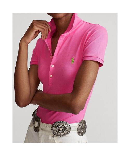 POLO RALPH LAUREN(ポロ ラルフ ローレン)の「スリム フィット ストレッチ ポロシャツ(ポロシャツ・レディース・ピンク・S/M/XS/XL/L)」の2枚目の写真