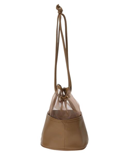 earth music&ecology（アースミュージックアンドエコロジー）の「メッシュ巾着バッグ（トートバッグ・レディース・アイボリー/ブラウン・FREE）」の10枚目の写真