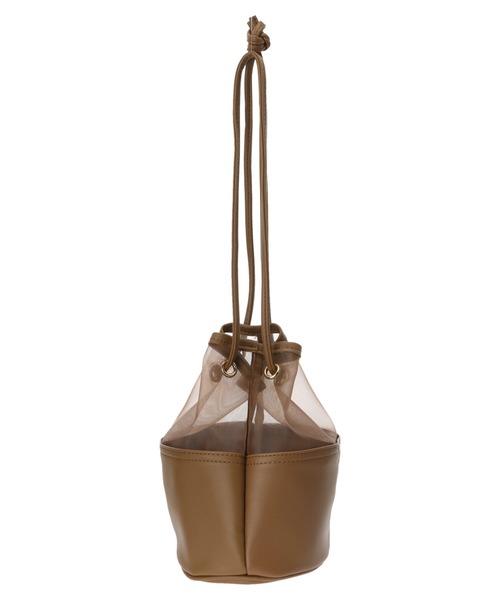 earth music&ecology（アースミュージックアンドエコロジー）の「メッシュ巾着バッグ（トートバッグ・レディース・アイボリー/ブラウン・FREE）」の4枚目の写真