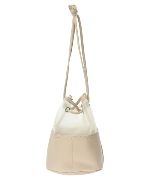 earth music&ecology（アースミュージックアンドエコロジー）の「メッシュ巾着バッグ（トートバッグ・レディース・アイボリー/ブラウン・FREE）」の7枚目の写真