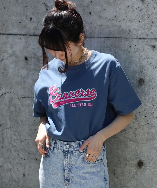 CONVERSE（コンバース）の「【CONVERSE】アップリケＴシャツ（Tシャツ/カットソー・レディース・ホワイト/ブラック/ピンク/ブルー・L/M）」の10枚目の写真