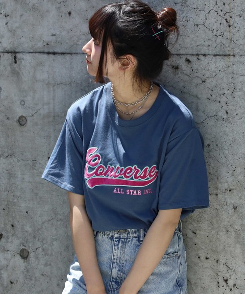 CONVERSE（コンバース）の「【CONVERSE】アップリケＴシャツ（Tシャツ/カットソー・レディース・ホワイト/ブラック/ピンク/ブルー・L/M）」の11枚目の写真