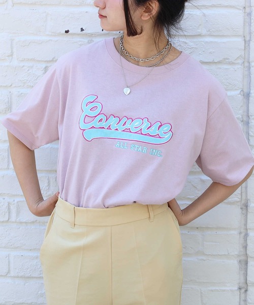 CONVERSE（コンバース）の「【CONVERSE】アップリケＴシャツ（Tシャツ/カットソー・レディース・ホワイト/ブラック/ピンク/ブルー・L/M）」の16枚目の写真